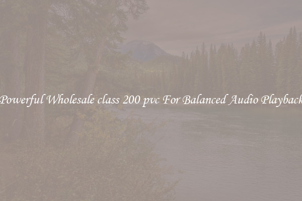 Powerful Wholesale class 200 pvc For Balanced Audio Playback