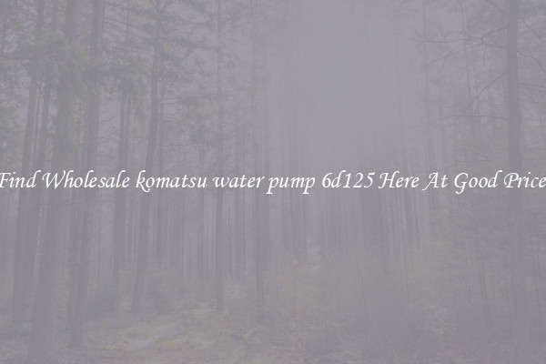 Find Wholesale komatsu water pump 6d125 Here At Good Prices