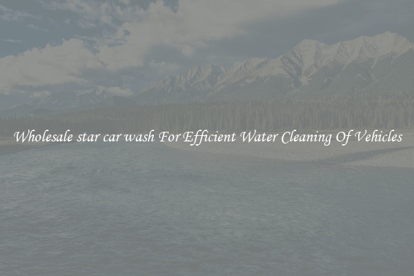 Wholesale star car wash For Efficient Water Cleaning Of Vehicles