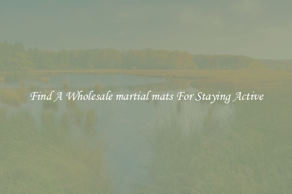Find A Wholesale martial mats For Staying Active